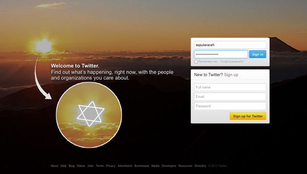 simbol yahudi di twitter
