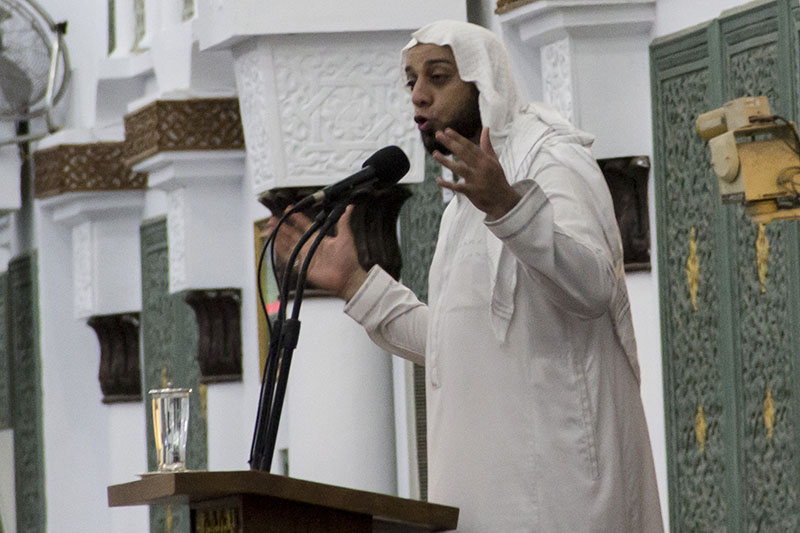 Syekh Ali Jaber memberikan tausiah dalam rangka peringatan 10 tahun Tsunami di Masjid Raya Baiturrahman (Foto M Iqbal/SeputarAceh.com)