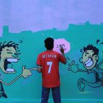 Warga membuat graffiti di tembok acara Festival Kota Kita di Banda Aceh (Foto M Iqbal/SeputarAceh.com)